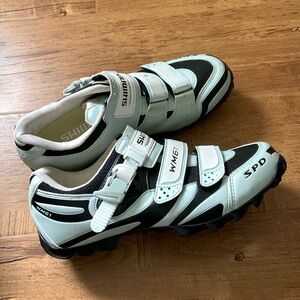 Shimano WM61 Women’s Biking Shoes - Size 41 (US 9.5-10) - White, Black, and Blue